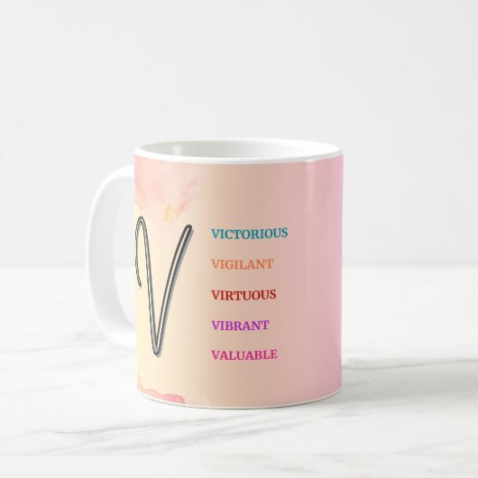 Mug "V" initial (11oz) (Devant gauche)