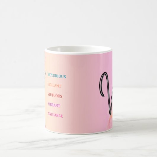 Mug "V" initial (11oz) (Centre)