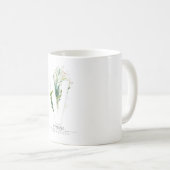 Mug V Monogramme Gold Green Feuilles Nom élégant (Devant droit)