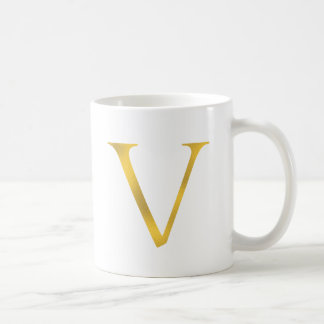 Mug V | Musique aux lettres blanche et or