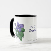 Mug V pour le monogramme de fleur de violettes (Devant gauche)