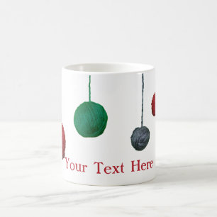 Mug Vacances astucieuses de boule de fil/votre texte