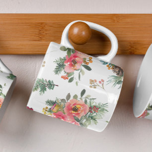 Mug Vacances botaniques d'hiver. Festif de Noël Floral