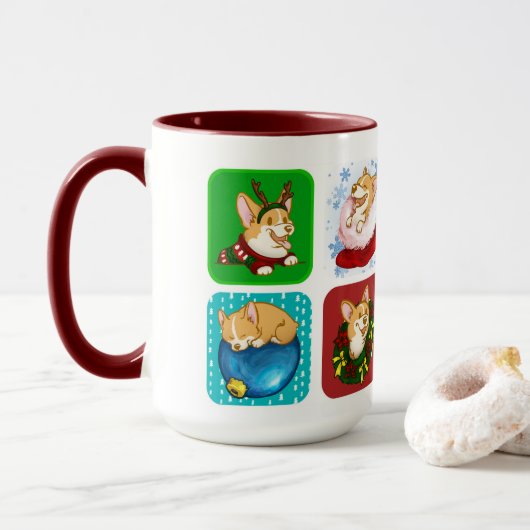 Mug Vacances Corgis (Avec donut)