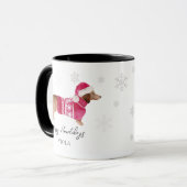 Mug Vacances de la saison de Noël pour Teckel chien sa (Devant gauche)