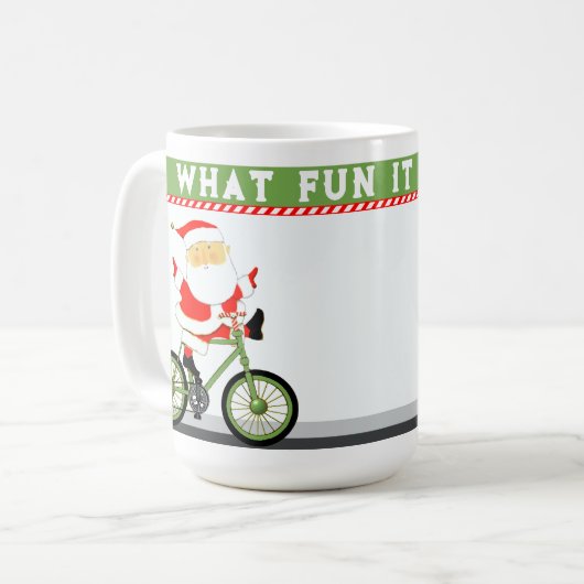 Mug Vacances de Noël à vélo (Devant gauche)