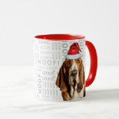 Mug Vacances de Noël Amoureux des chiens de Basset Hou (Devant droit)