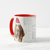 Mug Vacances de Noël Amoureux des chiens de Basset Hou (Devant gauche)