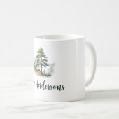 Mug Vacances de Noël des sapins d'hiver (Devant droit)