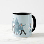 Mug Vacances de Noël en famille d'hiver (Devant droit)