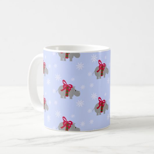 Mug Vacances de Noël Hippopotame (Devant gauche)