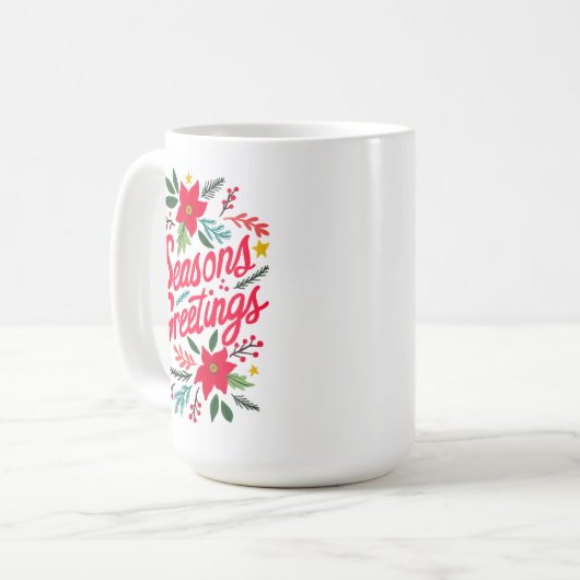 Mug Vacances de Noël mignonnes Joyeuses Fêtes (Devant gauche)