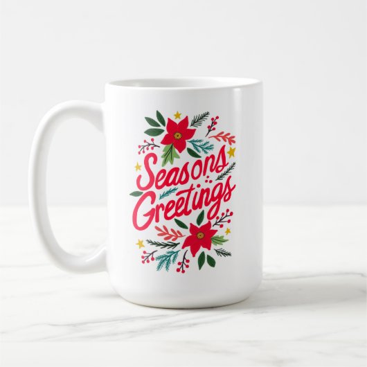 Mug Vacances de Noël mignonnes Joyeuses Fêtes (Gauche)