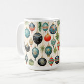 Mug Vacances de Noël Ornements vintages (Devant gauche)