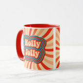 Mug Vacances de Noël rétro Holly Jolly Typographie (Devant gauche)