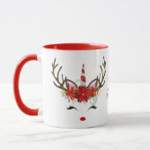 Mug Vacances de Noël - rouge des cerfs communs 2Tone (Gauche)