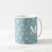 Mug Vacances décorées d'un monogramme de flocons de (Devant droit)