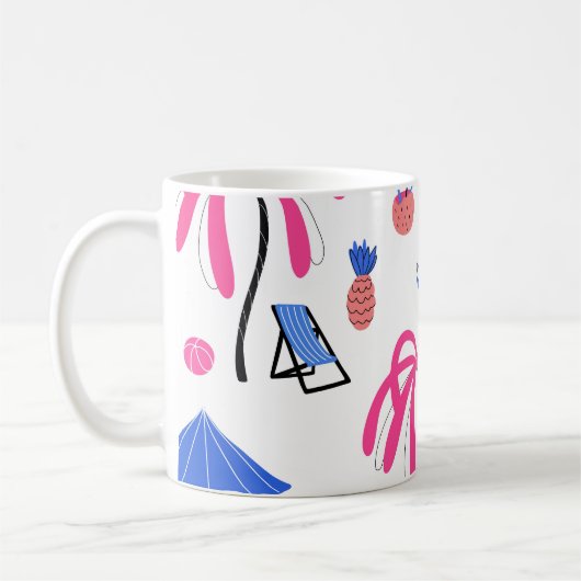 Mug Vacances d'été : Palm Trees Ananas Motif (Gauche)