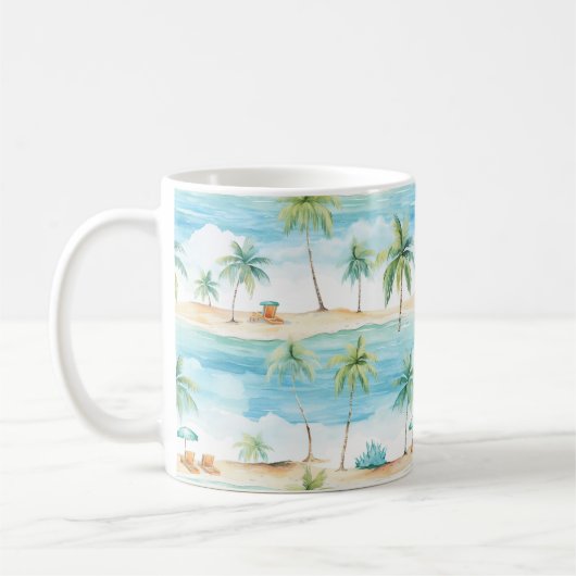 Mug Vacances d'été Plage Palm Trees - (Gauche)