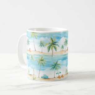 Mug Vacances d'été Plage Palmiers -