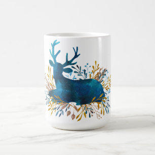 Mug Vacances d'hiver - aquarelle de repos de cerfs