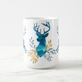 Mug Vacances d'hiver - cerf commun d'aquarelle (Centre)