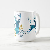 Mug Vacances d'hiver - cerf commun d'aquarelle (Devant droit)