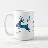 Mug Vacances d'hiver - cerf commun d'aquarelle (Gauche)