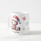 Mug Vacances d'hiver de Noël de Robot mignoné Personna (Devant gauche)