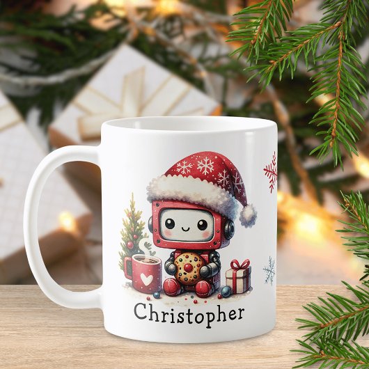 Mug Vacances d'hiver de Noël de Robot mignoné Personna