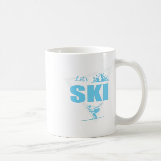 Mug Vacances d'hiver de ski Pente de ski Texte de cont (Droite)