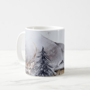 Mug Vacances d'hiver Paysage de nuit