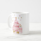 Mug Vacances d'hiver rose ours coton (Devant gauche)