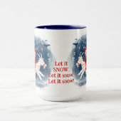 Mug Vacances esprit fun chèvre promenade dans la neige (Centre)