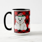 Mug Vacances festives mignonnes Ours polaire rouge pla (Gauche)