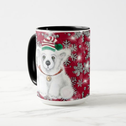 Mug Vacances festives mignonnes parties scintillant d' (Devant gauche)