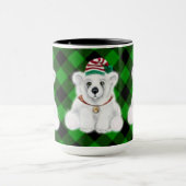 Mug Vacances festives mignonnes Plaid vert ours polair (Centre)