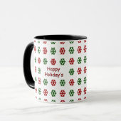 Mug Vacances heureuses avec un motif de flocon de (Devant gauche)