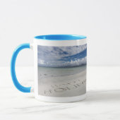 Mug Vacances heureuses écrites sur la plage (Gauche)