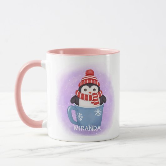 Mug Vacances hivernales de pingouin doux (Gauche)