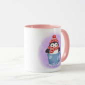 Mug Vacances hivernales de pingouin doux (Devant droit)