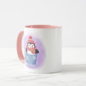 Mug Vacances hivernales de pingouin doux (Devant gauche)
