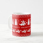 Mug Vacances Hoppy chaque lapin blanc mignon (Devant gauche)