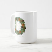 Mug Vacances Monogramme Élégant Séché Orange Pine Wrea (Devant gauche)