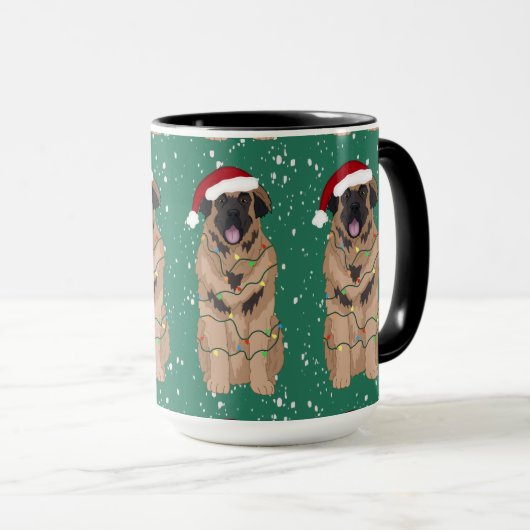 Mug Vacances Noël Leonberger (Devant droit)