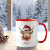 Mug Vacances Noël Noël de la vache de Highland Santa H