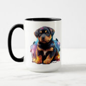 MUG VACANCES NOËL ROTTWEILER PUPPY CHIEN (Gauche)