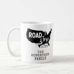 Mug Vacances personnalisées   Family Road Trip USA Car