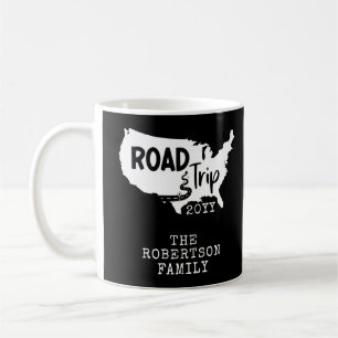 Mug Vacances personnalisées Family Road Trip USA Car