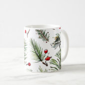 Mug Vacances Pine et Baies rouges Design (Devant droit)